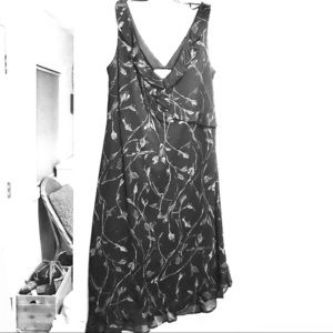 Black angled hem dress